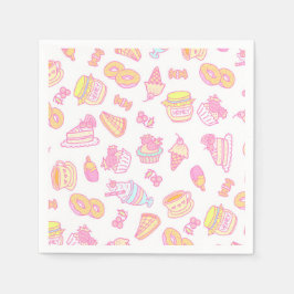 Söta bakverk och drycker Vita Pappersservett