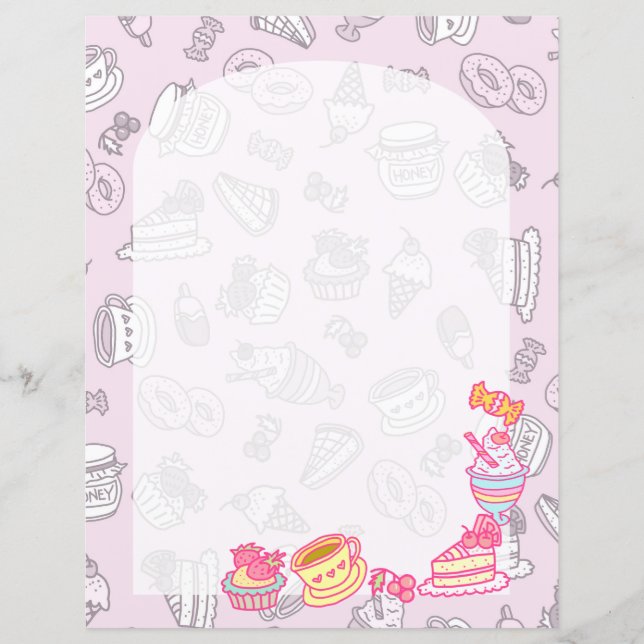 Söta bakverk och Rosa av drycker (Framsida)