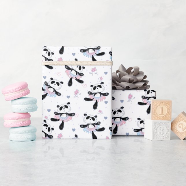 Söta ballerinapandabjörnar balett dansar presentpapper (Baby Shower)