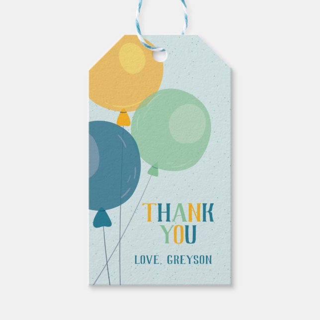 Söta ballong tack presentkort presentetikett (Framsidan)