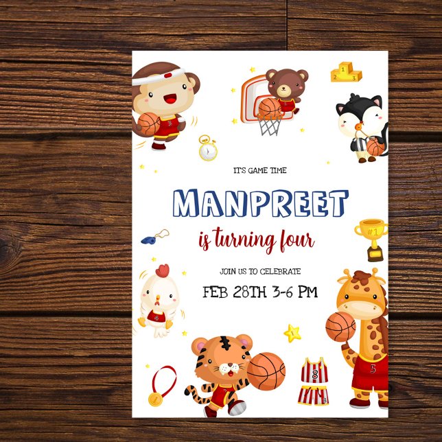 Söta Barn Basket Inbjudningar (Skapare uppladdad)