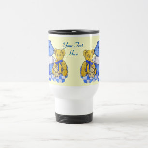 Söta barn bild med tre gamla nallar resemugg