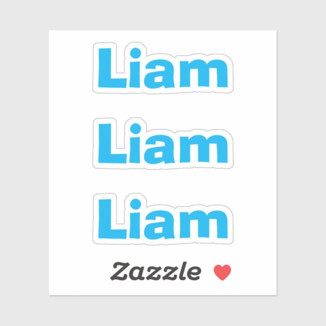 Söta barn blå roliga namndekaler klistermärken (Ark)