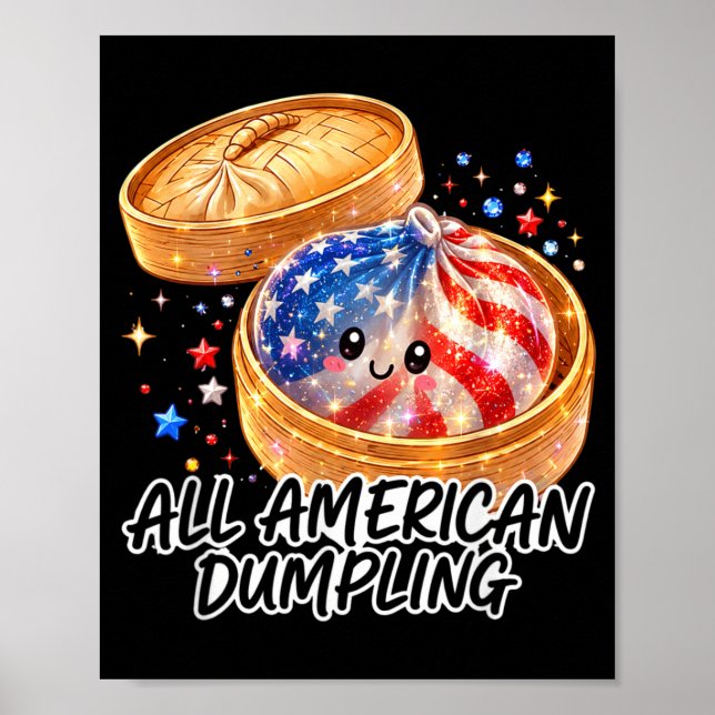 Söta barn Ed Aamerikansk Dumpling 4 juli-flickor Poster (Framsidan)