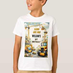 Söta barn Enkel konstruktion lastbilar 1:a födelse T Shirt