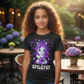 Söta Barn Epilepsi Medvetenhet Enhörning T Shirt