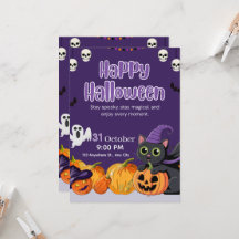 Söta barn Glad Halloween svart katt