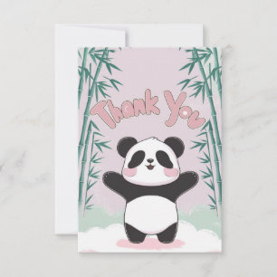 Söta Barn Panda Tack Kort