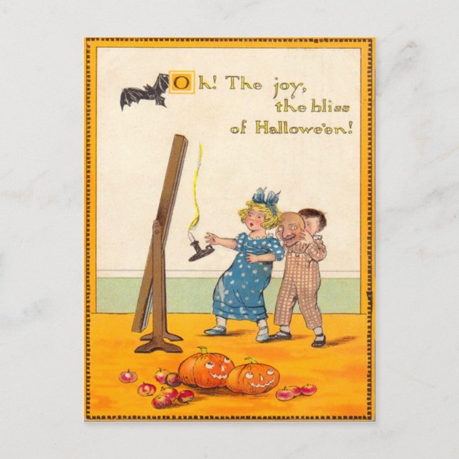 Söta barn prankar Jack O Lantern Vykort (Framsida)