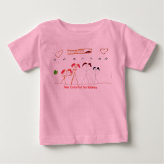 Söta barn som håller hand kritteckning rosa t-shir t shirt
