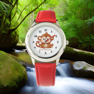 Söta barn Unisex lilla apa Armbandsur