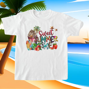 Söta barn unisex söt sommartid ord art t shirt