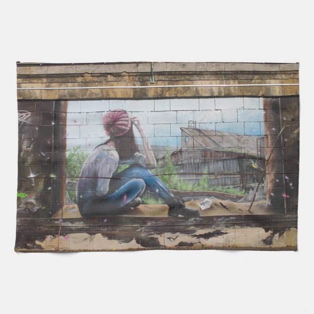 Söta barndomsminnen Graffiti Kökshandduk (Horisontell)