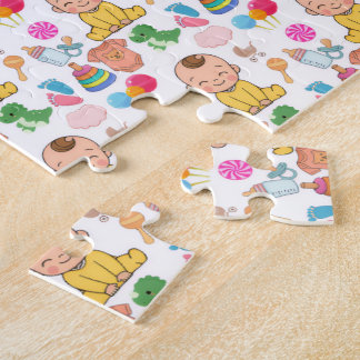 Söta barnkammardetaljer Mönster Bebis Baby Shower Pussel