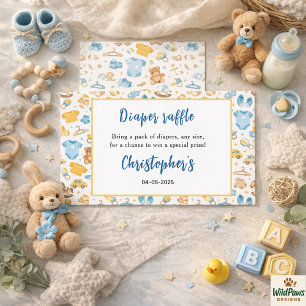 Söta barnkläder & leksaker pojk-baby shower tilläggskort