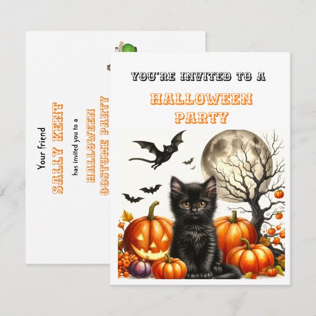 Söta barns Halloween-kostymfest  (Fram/baksida)