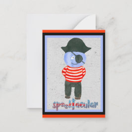 Söta barns spökliga Halloween-figur piratnot kort