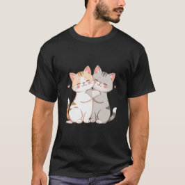 Söta bästa vän kattungar som kramar varandra kärle t shirt