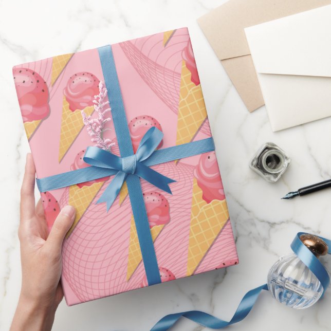 Söta Beats Ice Cream Cone Wrapping Papper Presentpapper (Gifting)