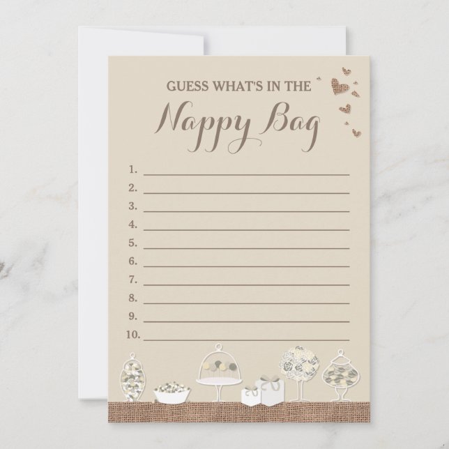 Söta Beats Rustic Baby Shower Guessing Game (Framsida)