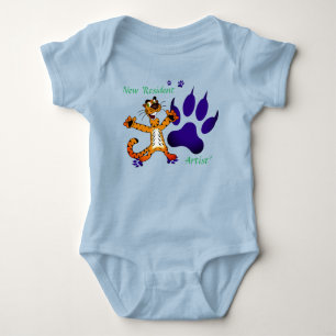 Söta Bebis Barn Tiger Spår Konstnärlig T Shirt
