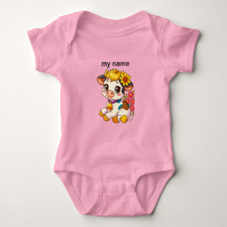 Söta bebisar Ko med blommor Rapklut T Shirt