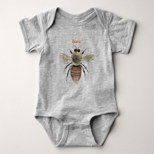 Söta Bee Baby Jersey Bodykostymer T Shirt (Framsida)