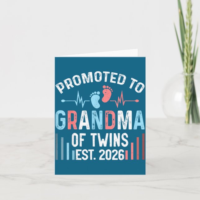Söta befordrade mormor tvillingar Est Tvilling Kort (Framsida)