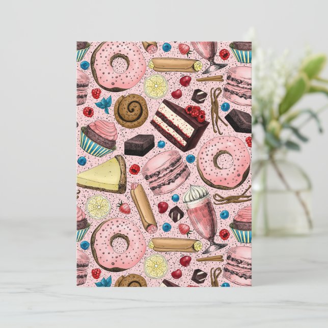 Söta behandlingar på rosa (Stående Fram)