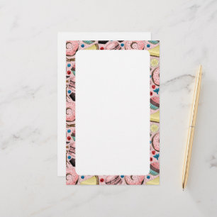 Söta behandlingar på rosa brevpapper