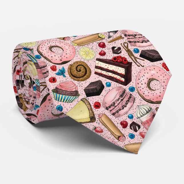 Söta behandlingar på rosa slips (Rullad)