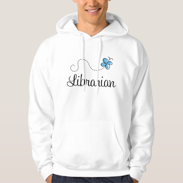 Söta bibliotekariefjärilskvinna Hoodie (Framsida)