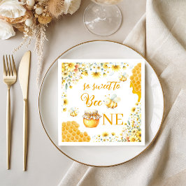 Söta binapparater med gula blommor pappersservett