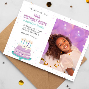 Söta Birthday Cake Kids Party Inbjudningar
