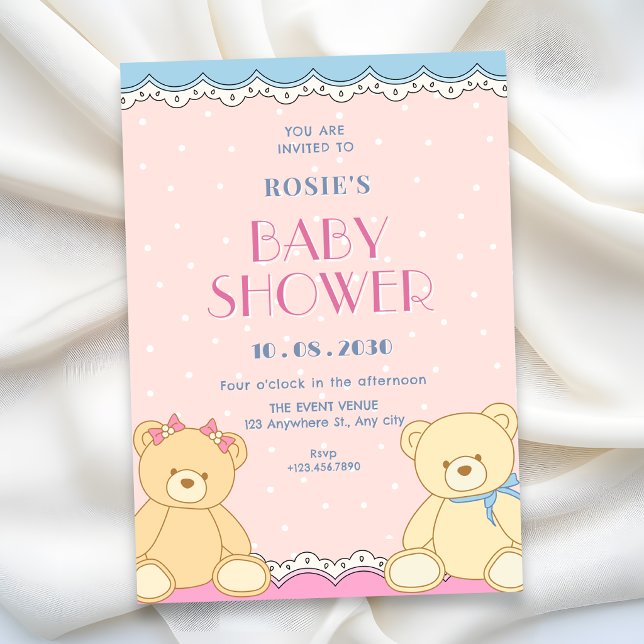 Söta björnar baby shower inbjudningar (Skapare uppladdad)