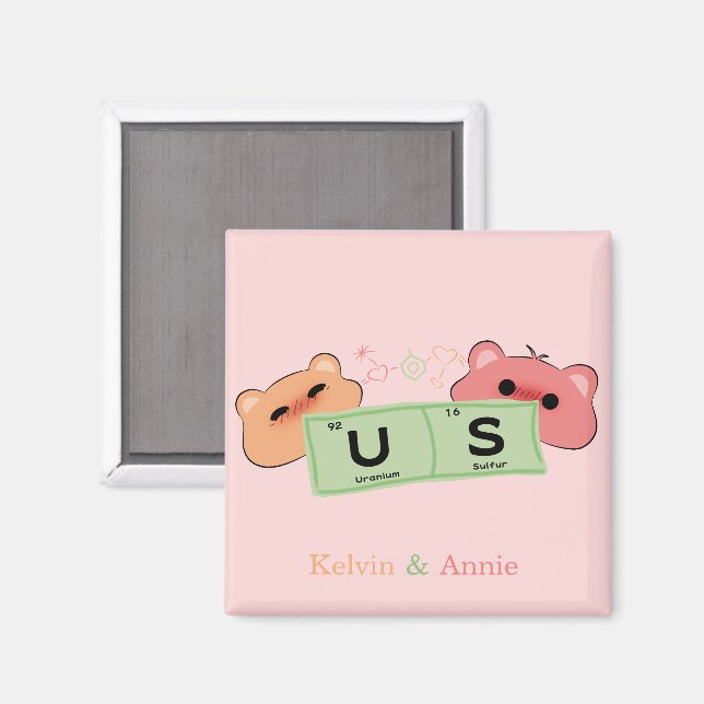 Söta Björnar Förälskade Magnet (Front/Back)