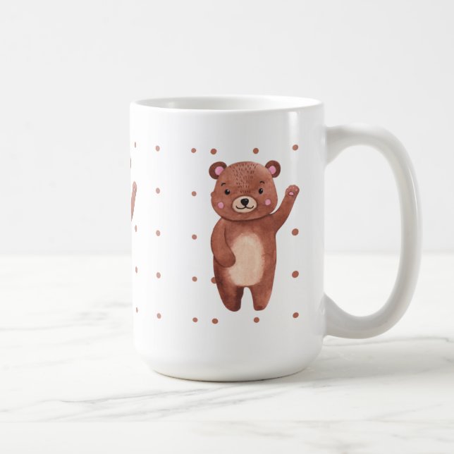 Söta björndockor mönster flickor mor kaffemugg (Höger)