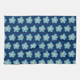 Söta blå Blommar i flottan Kökshandduk