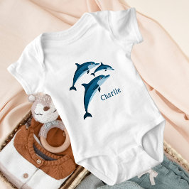 Söta blå delfiner t shirt