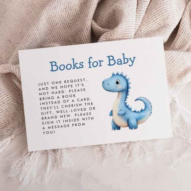 Söta blå dinosaurie-barnkalas-böcker för bebis tilläggskort (Skapare uppladdad)