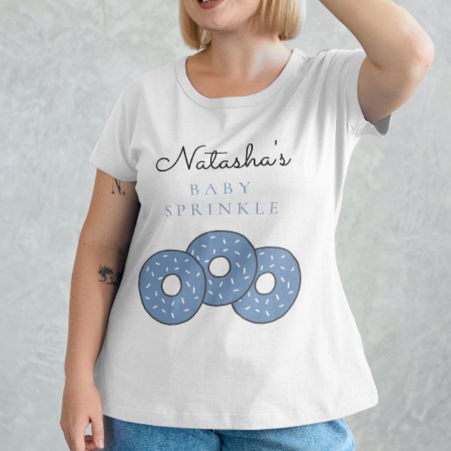 Söta blå donuts Baby Shower Sprinkle T Shirt (Skapare uppladdad)