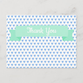 Söta Blå Hjärtan Mönster | Tack för Barnkalas Vykort