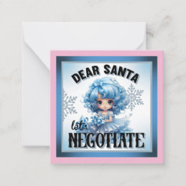 Söta Blå Kära Tomte Jul Anteckningskort