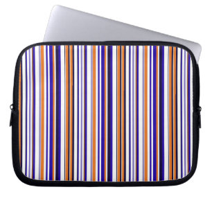 Söta blå orangea ränder laptop fodral