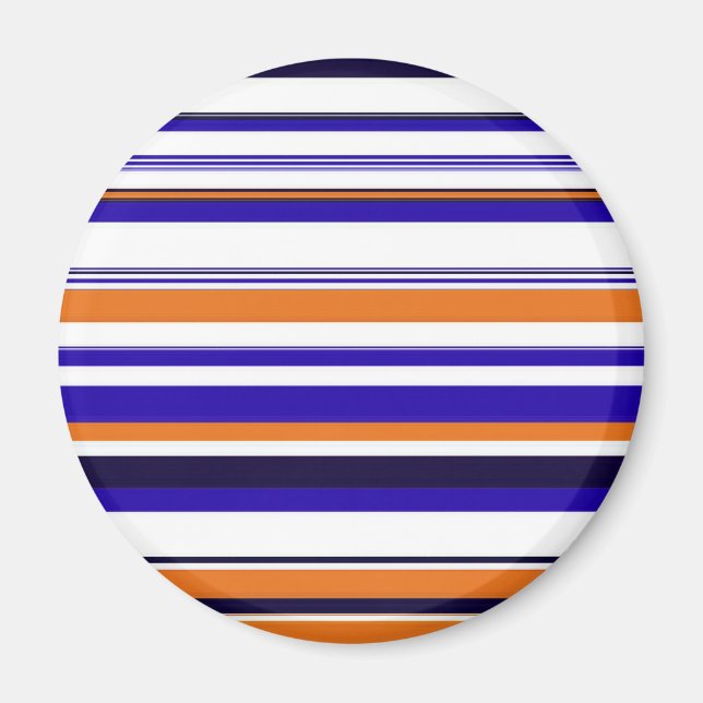 Söta blå orangea ränder magnet (Framsidan)