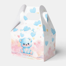 Söta Blå Pastellfärgade Björn Babyshower Förpackni Presentaskar