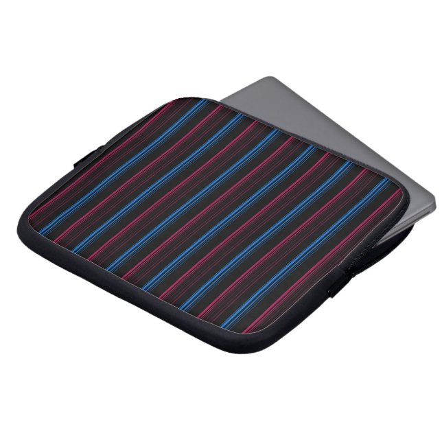 Söta blå rosa ränder  laptop fodral (Framsida topp)