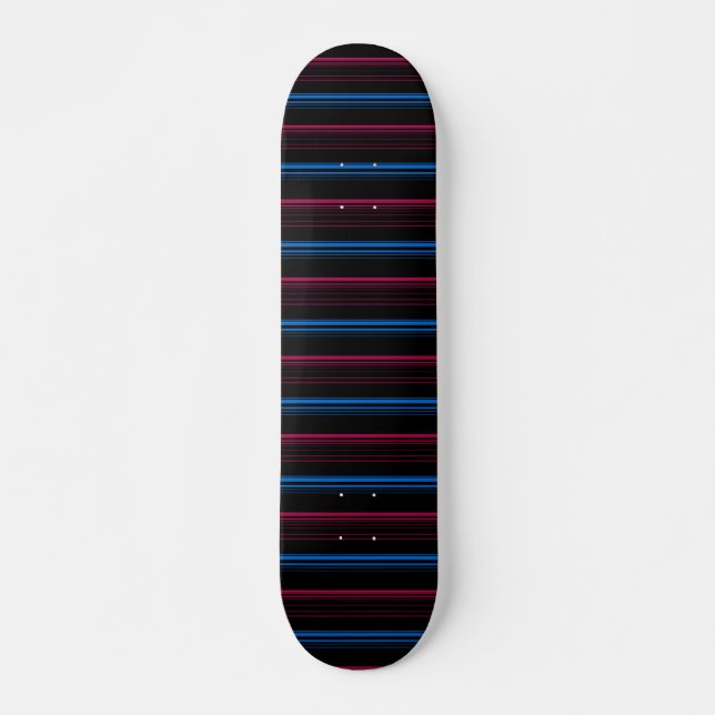 Söta blå rosa ränder  mini skateboard bräda 18,5 cm (Framsida)