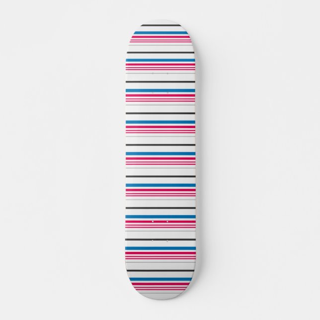 Söta blå vita ränder mini skateboard bräda 18,5 cm (Framsida)