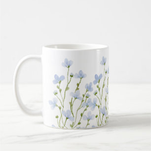 Söta blå Watercolor Wildblommor Kaffemugg